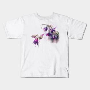 Purple Fuschia Watercolour Kids T-Shirt